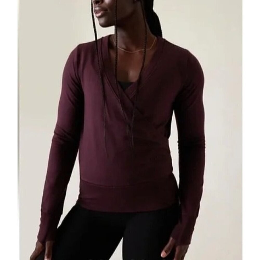 Athleta Recharge Sweatshirt Spiced Cabernet XXS
